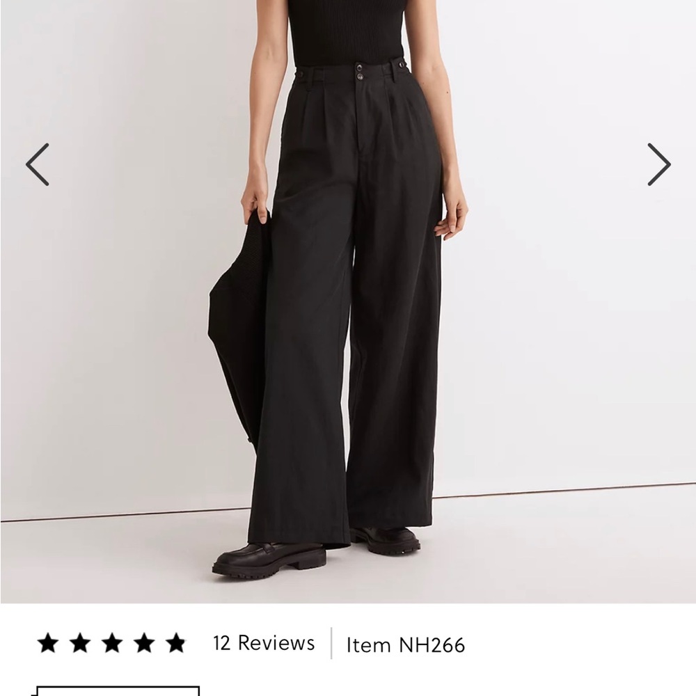 EUC Madewell Harlow Wide Leg Pants 14P Black